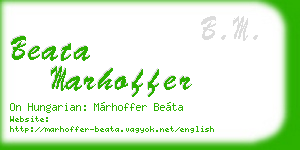 beata marhoffer business card