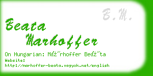 beata marhoffer business card